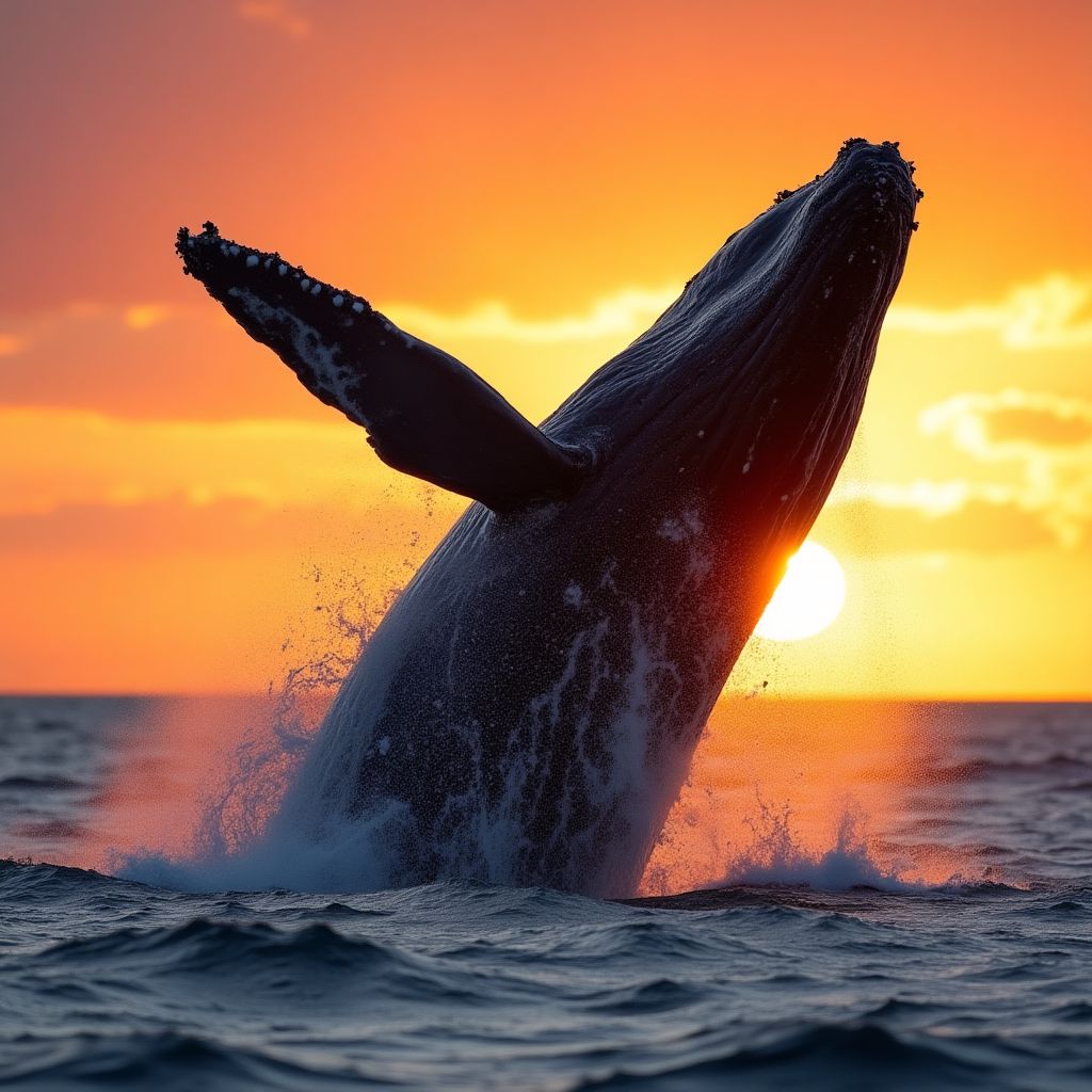 Humpback whale breaching