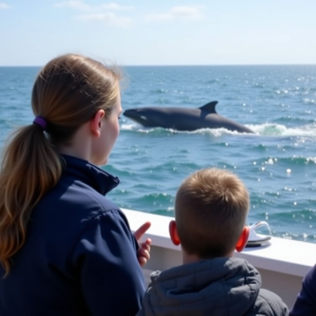 Marine biologist explaining whale behavior